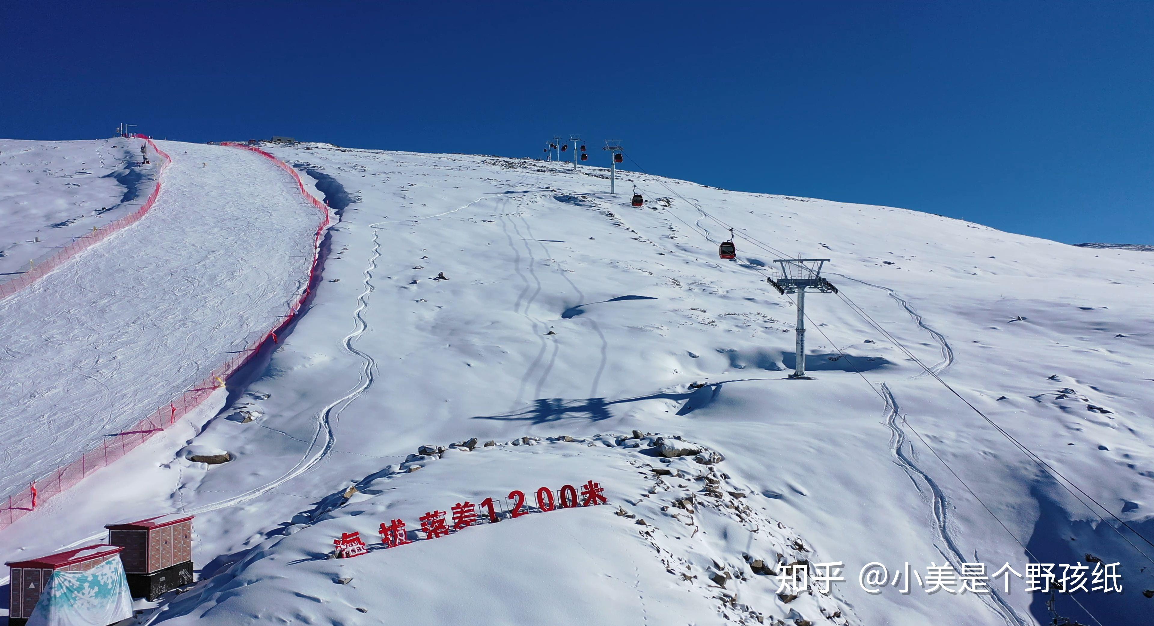 可可托海滑雪场测评雪场篇坐缆车滑野雪9公里机压雪道滑到脚酸