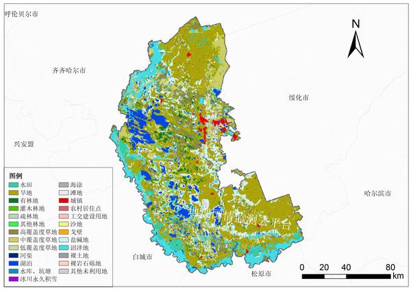 大庆市2010年土地烂用图