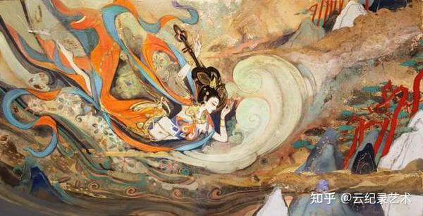 《王者荣耀》创作了一幅敦煌壁画风的杨玉环—— 《舞乐飞天图》
