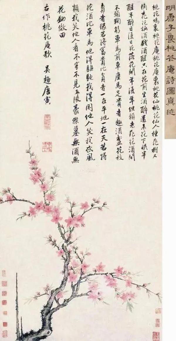 欣赏题识:桃花坞里桃花庵,桃花庵下桃花仙;桃花仙人种桃树,又摘桃花换