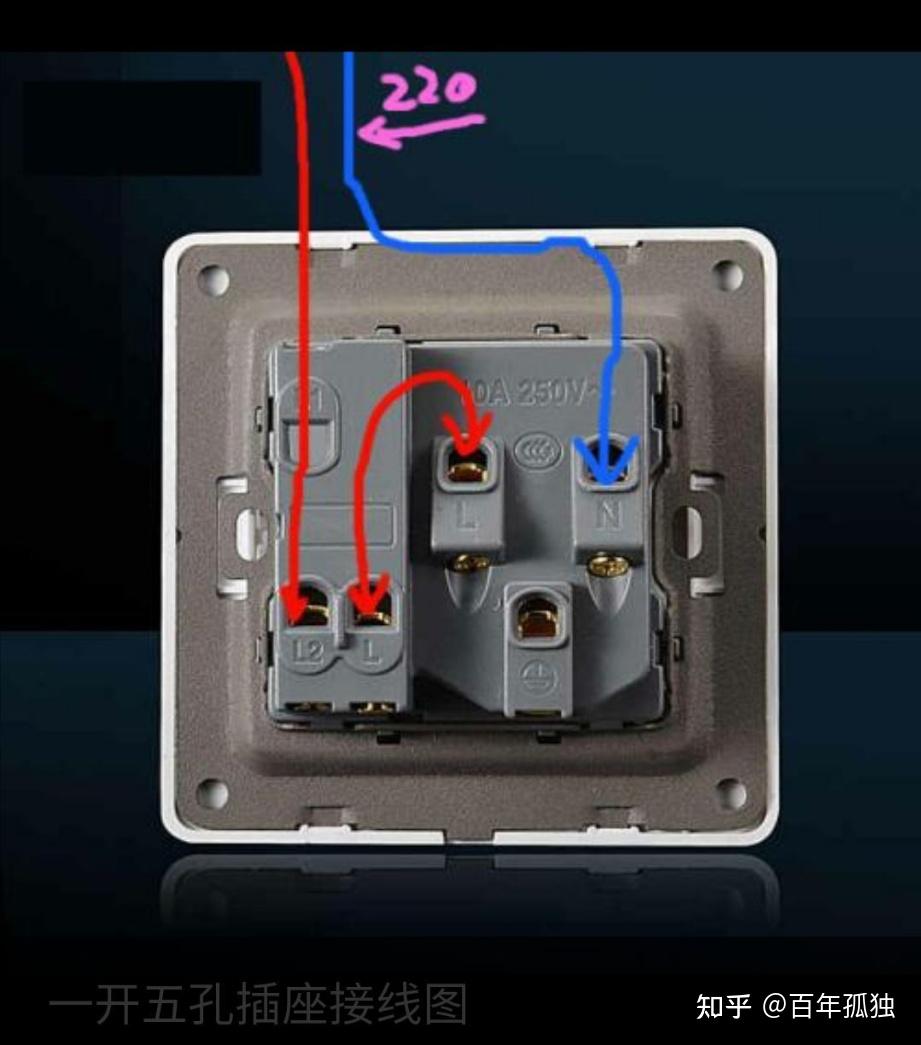 原有5孔墙插座改换一个新的带开关的5孔插座开关控制插座如何接线请教