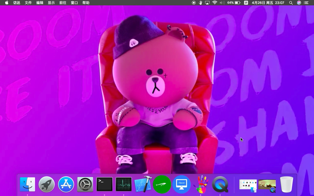 布朗熊mac动态壁纸,屏保,动态锁屏,iwall和isaver
