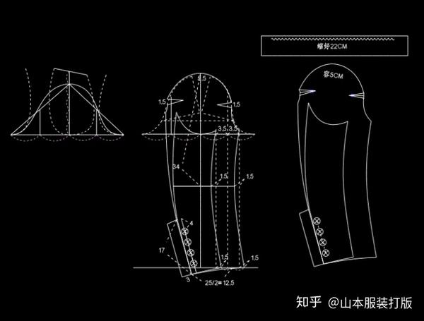枪驳领女西装打版制图服装制版裁剪
