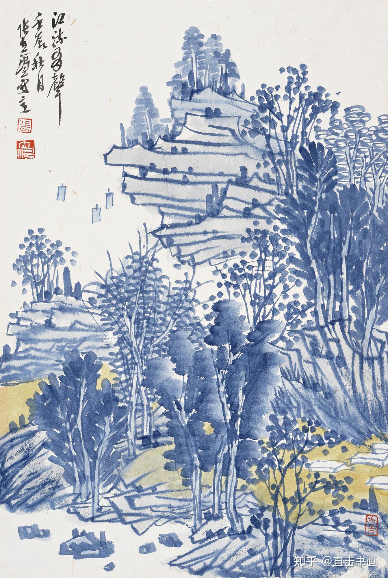 中国美术家协会会员张立涛青花山水画欣赏