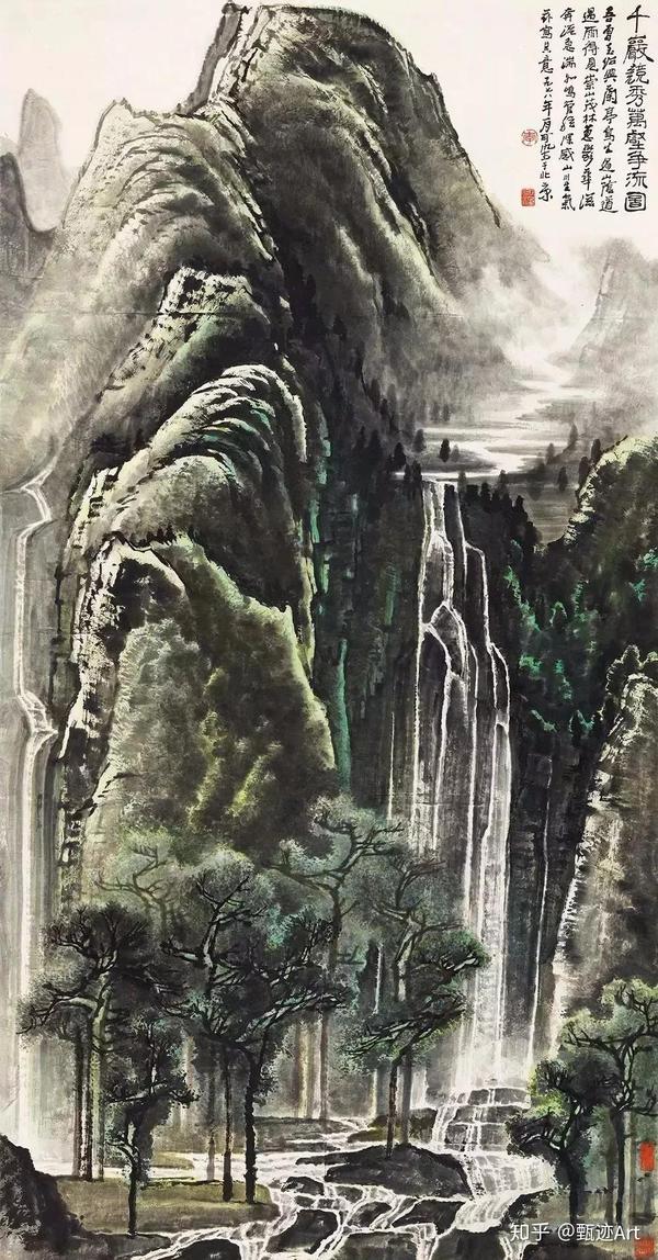 《长征》画面留白处,大书《七律·长征》,"红军不怕远征难,万水千山