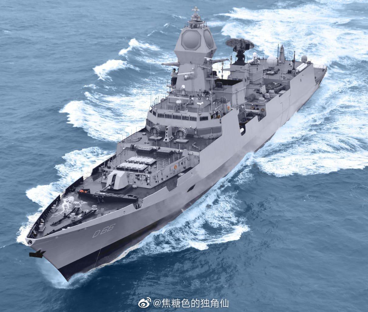 刚刚服役的印度海军最新型驱逐舰性能比肩中国055