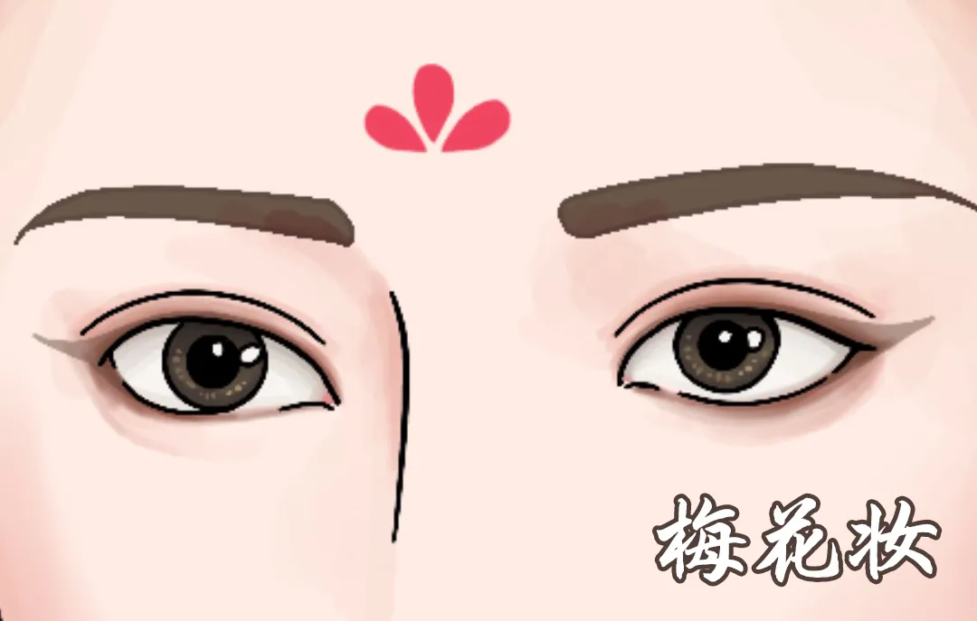 殿殿前梅树上一朵梅花恰巧落在寿阳公主额头上有一天躺在殿檐下睡着了