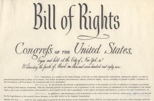 《权利法案》(the bill of rights),全称《国民权利与自由和王位继承