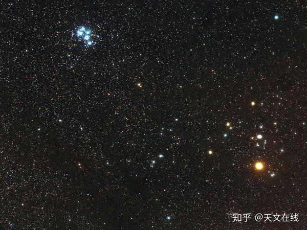 图解:在毕宿星团中的毕宿五.