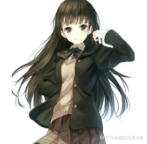动漫大头贴:长发飘飘,自信十足,有魅力的女学霸.