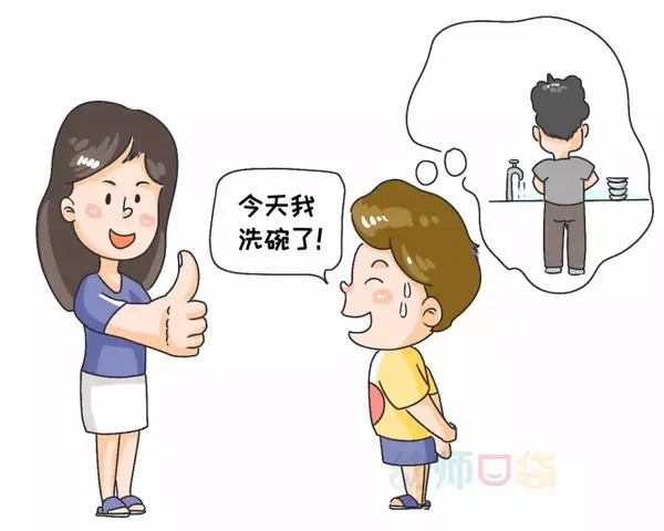 模仿成人的行为 孩子的行为是在模仿中完成的 言而无信,经常撒谎的
