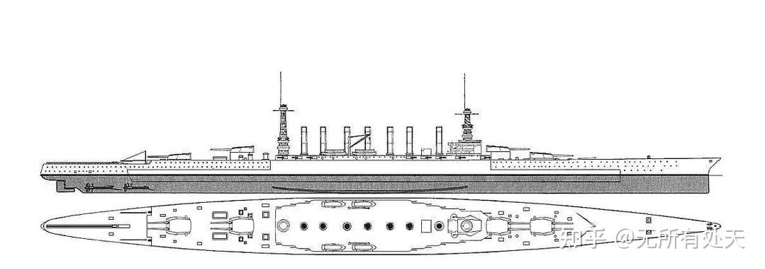 原本1921年建造时是35000吨级的战列巡洋舰,但就在次年,在美国主导下