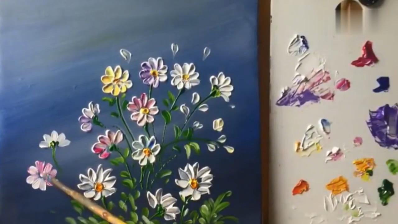 油画:小雏菊绘画教程