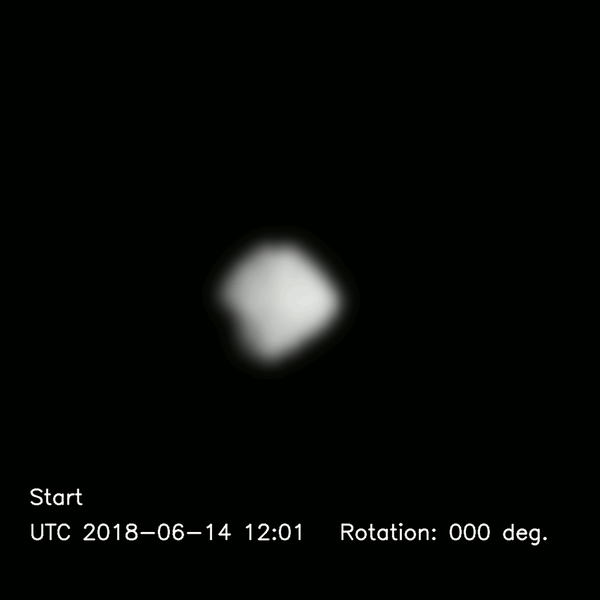 随着距离的拉近,照片中的小行星龙宫(ryugu)也越来越清晰了.