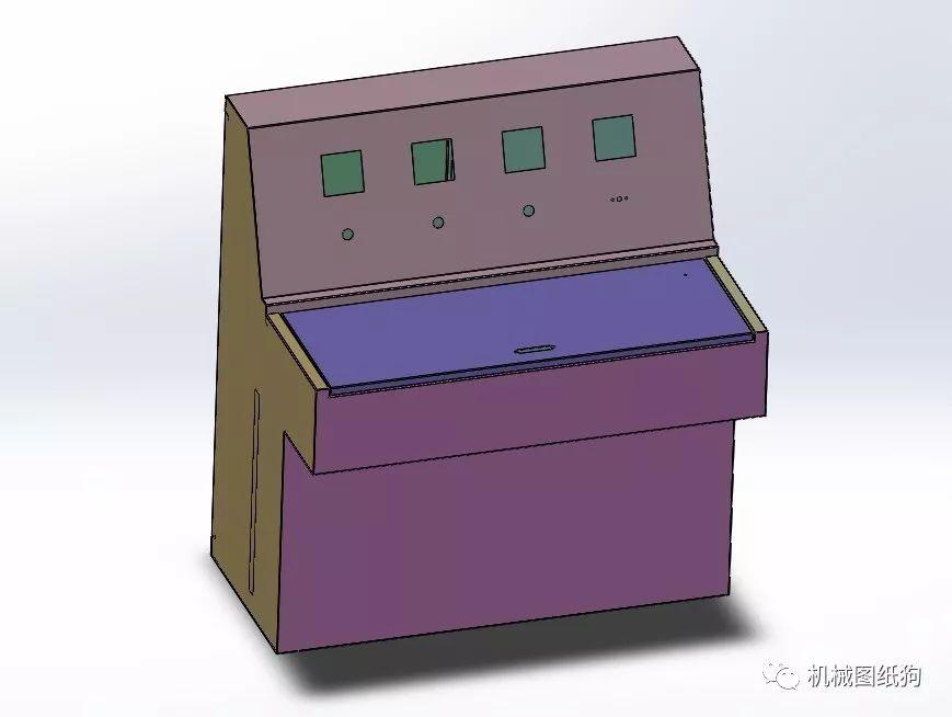 工程机械1米操作台钣金机构3d图纸solidworks设计