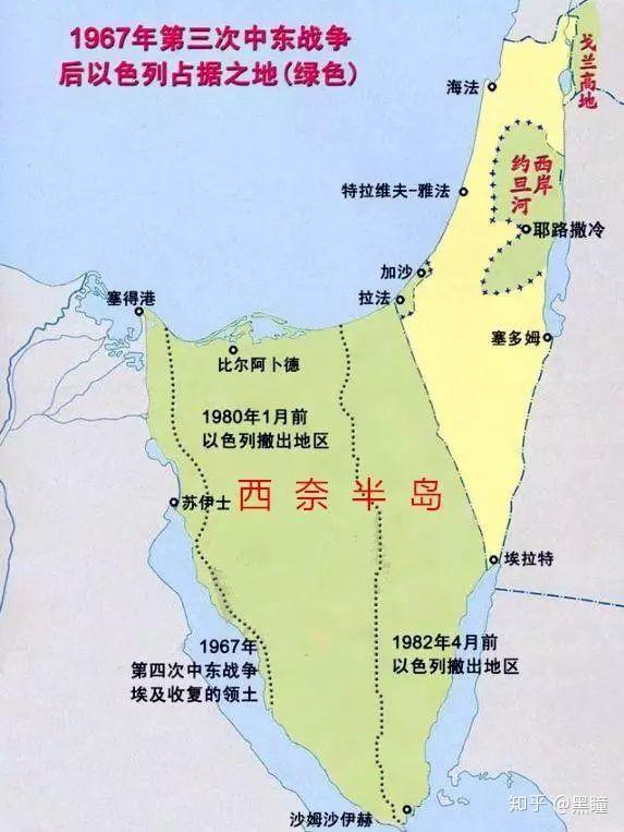 (第五次中东战争形势图.)