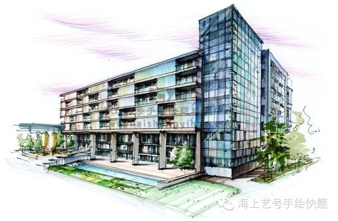 你要的图书馆设计手绘表现图