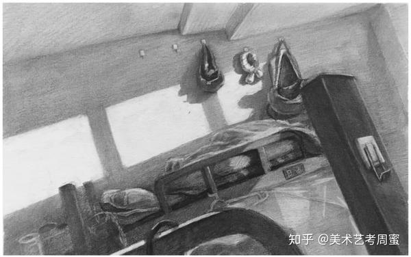 比如没有直接画出窗户,灯等等;2.这个光影可以规则,也可以不规则.