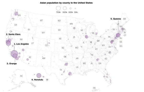 揭秘|美国亚裔人口统计,学历,薪资,地理分布