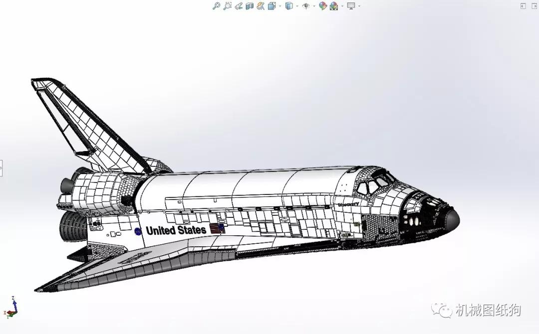 飞行模型usa宇航局航天飞机详细模型3d图纸solidworks设计