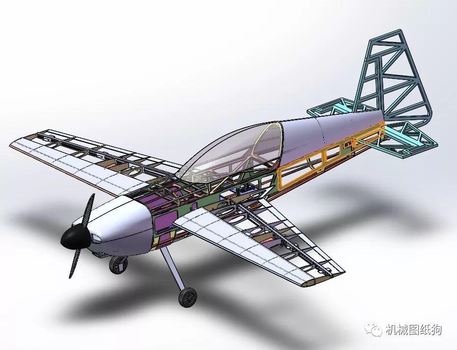 飞行模型20ccedge540t固定翼航模飞机3d图纸solidworks设计