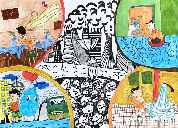小学一二三年级|节约用水儿童绘画比赛作品