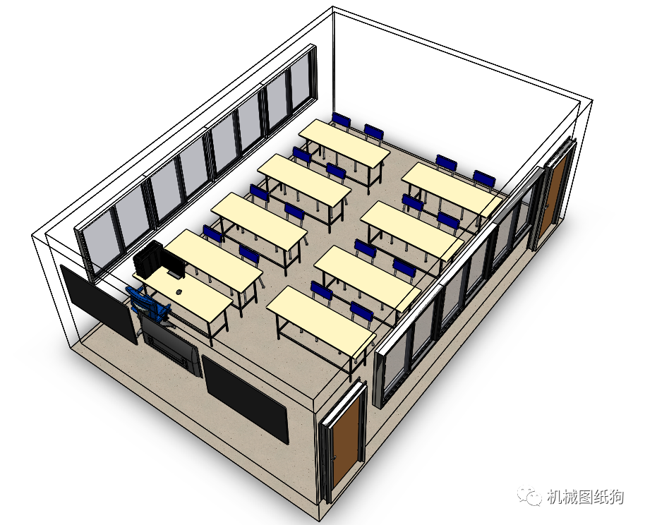 生活艺术classroom教室简易模型3d图纸solidworks设计