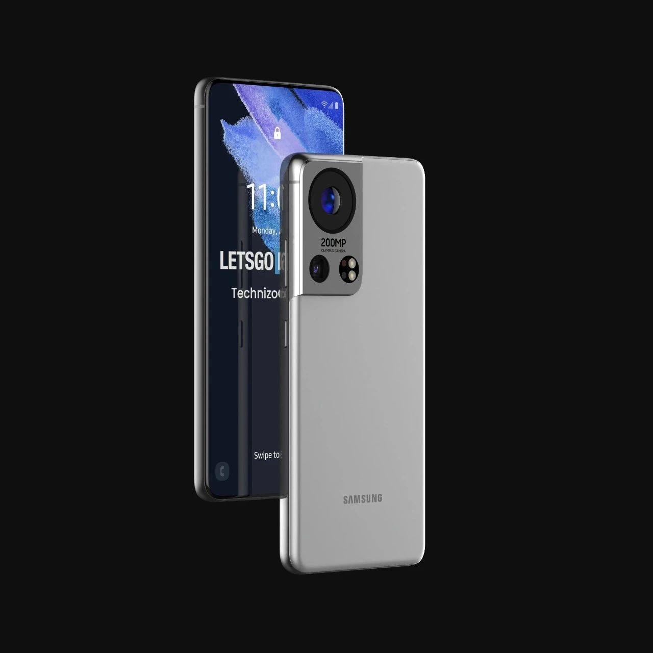三星S22ultra,三星s22ultra渲染图 爆料| 三星galaxy s22 ultra渲染图曝光,屏下摄像头有