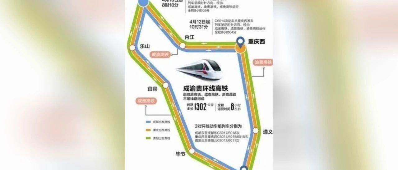 c6017次高铁将从成都东站始发 标志着 川渝贵跨省环线高铁 正式开通 8