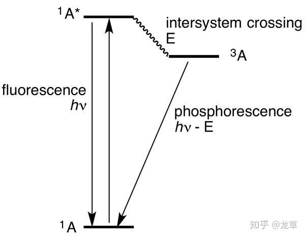 一个简单的jablonksi diagram,这是考虑三重态的情况