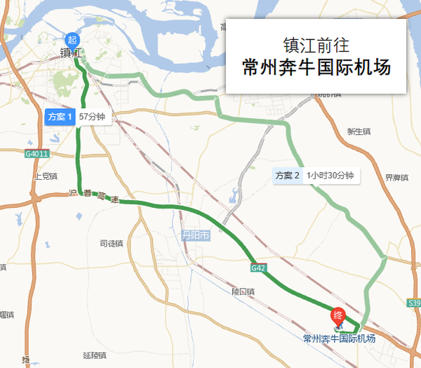 并不算特别远. 镇江前往常州的机场可能更为方便,约60km.