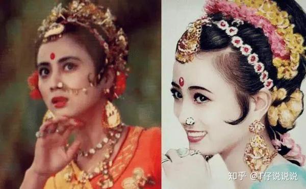 西游记手绘图:女儿国国王,玉兔精真好看,不愧美女名称