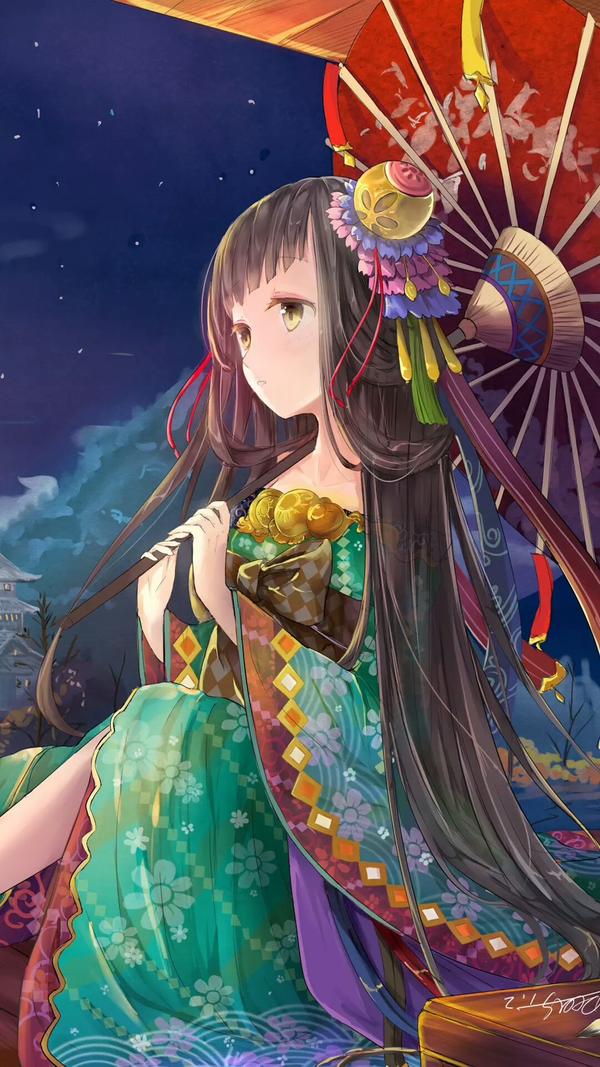 请问大家有没有类似这样二次元萌妹风的壁纸?