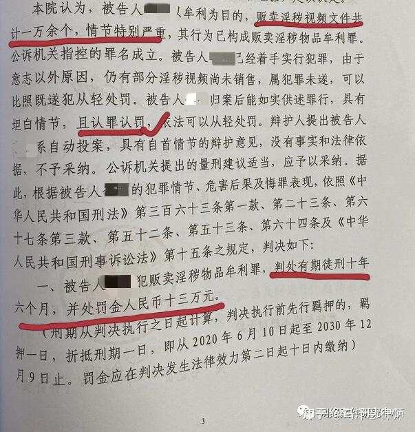 阶段性办案成果贩卖淫秽物品罪一审认罪认罚被判十年半二审因事实不清