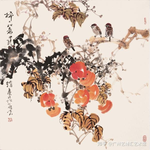 赵占东《柿柿如意》68x68cm