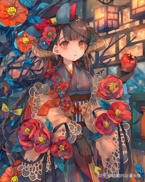 唯美的和风头像:二次元青春美少女,打扮华丽,高贵典雅