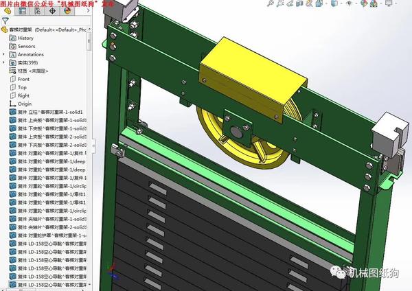 工程机械 客梯对重架电梯配重3d模型图纸solidworks