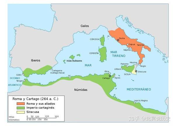 第一次布匿战争前罗马和迦太基的势力范围