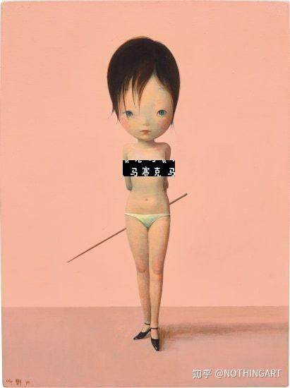 刘野《女孩!》,油画画布,60 x 44.7cm,2004年.成交价:7,830,000港币