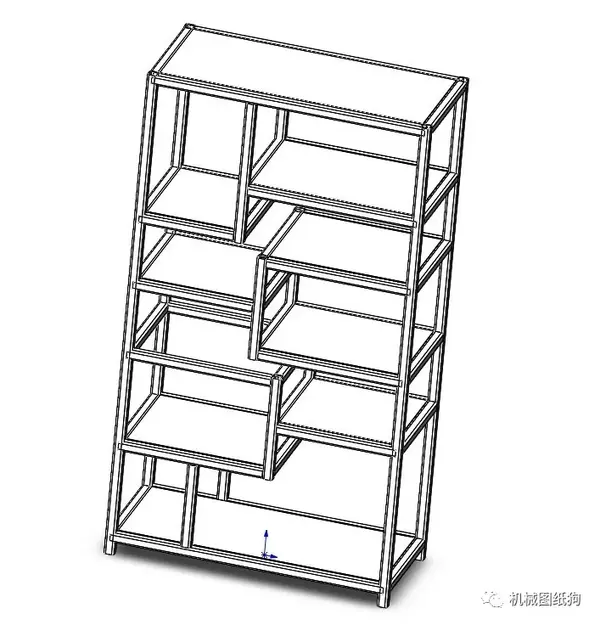 【工程机械】简易多层不规则货架模型3d图纸 solidworks设计 附step