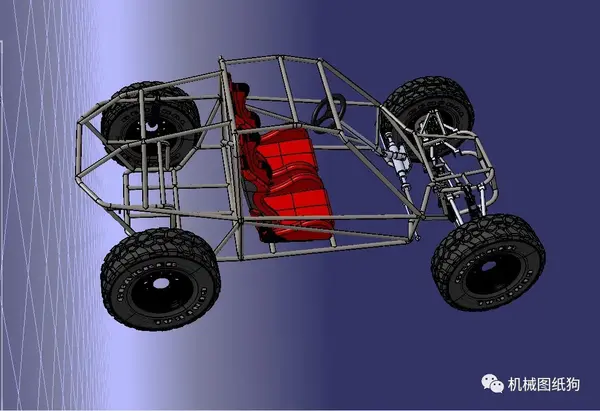 卡丁赛车lightning钢管车车架3d图纸step格式