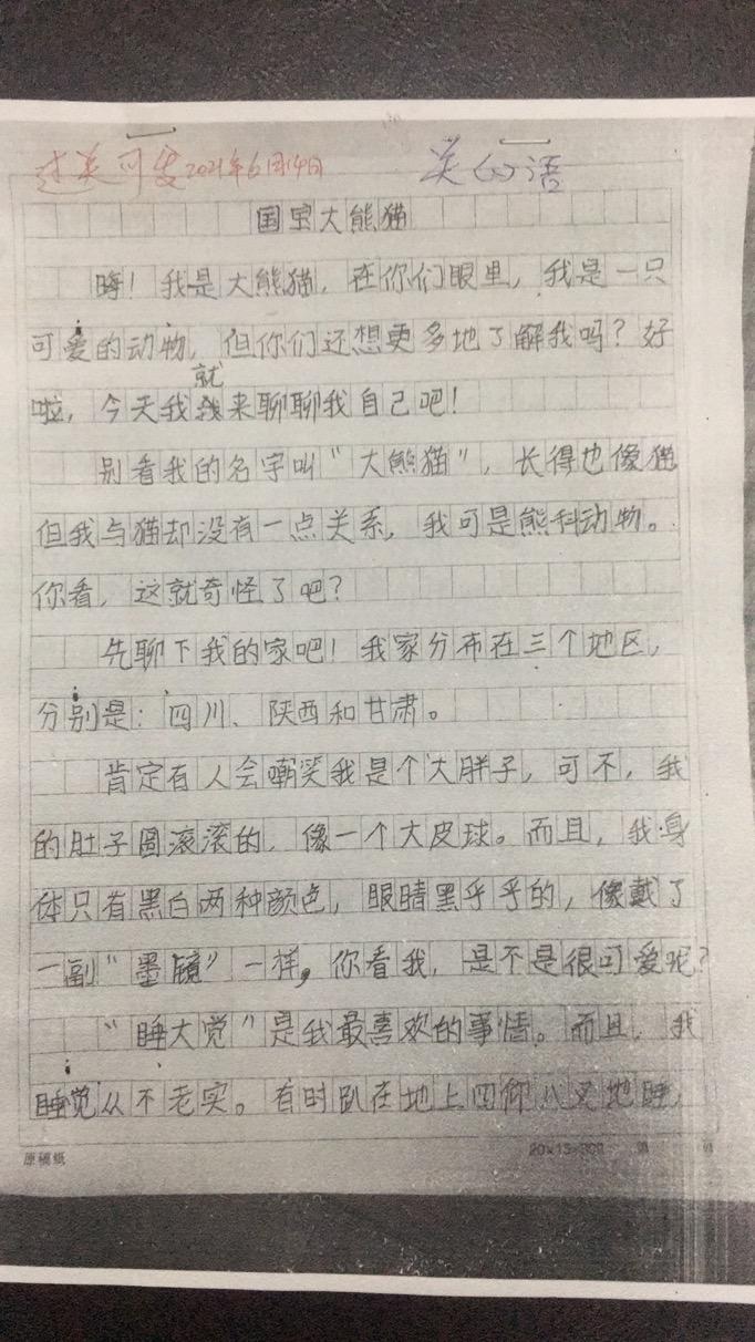 黎老师教小学作文|三年级作文·《国宝大熊猫》