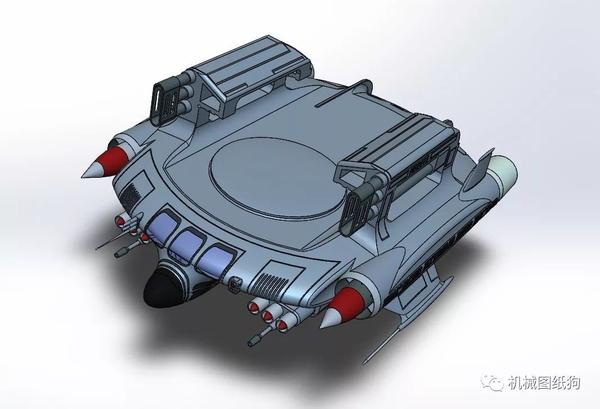 飞行模型 eedi太空飞船模型3d图纸 solidworks