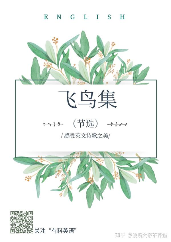 双语经典诗歌赏析|飞鸟集(节选)