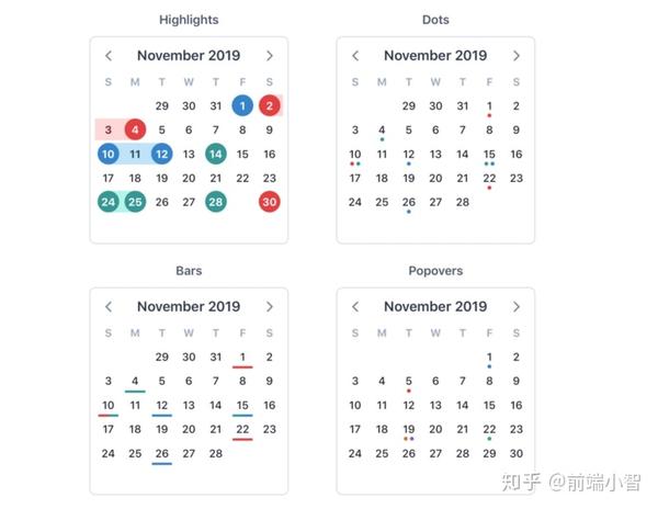 v calendar还为咱们提供了三种日期选择模式