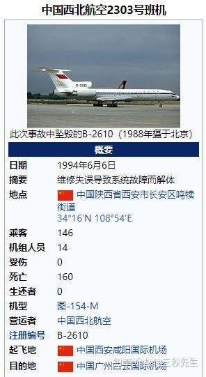 我国的航空事故二十中国西北航空2303号班机空难西安六六空难维修人员
