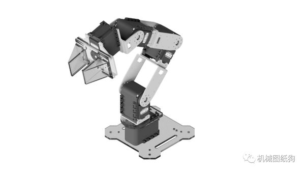 【机器人】4-dof 4自由度机械臂麦克纳姆轮机器人车3d