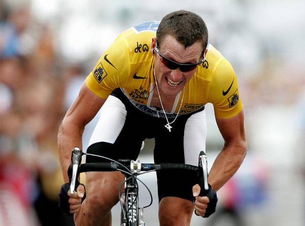 骑行中的lance armstrong