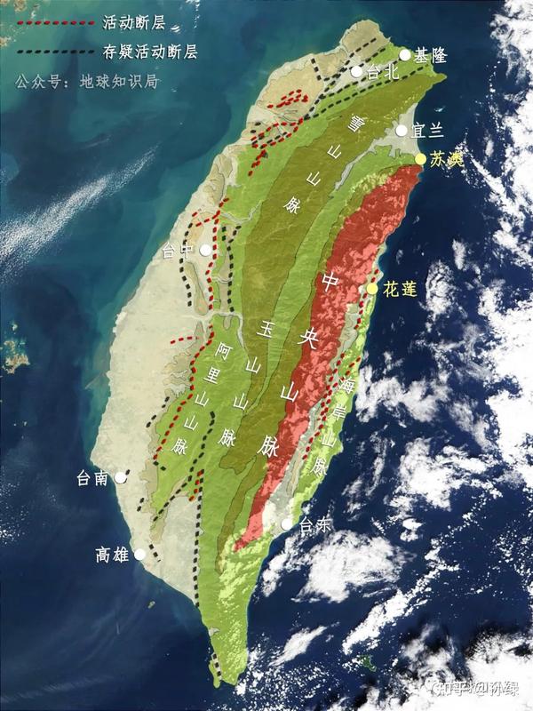 中央山脉与海岸山脉之间这一线,便是台东纵谷▼