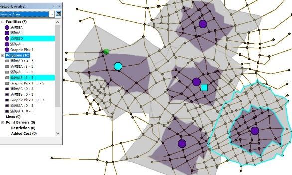 arcgis教程33网络分析4服务区分析